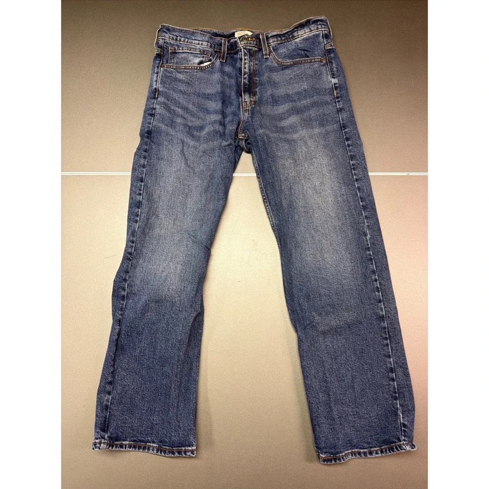 Signature Levi Strauss Mens Loose Fit Jeans Blue Medium Wash 35x28 Denim